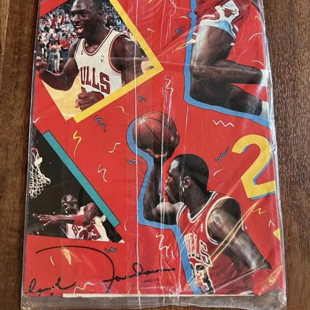Michael Jordan Chicago Bulls Gift Wrap Vintage Gibson Wrapping Paper 3 Packs NWT